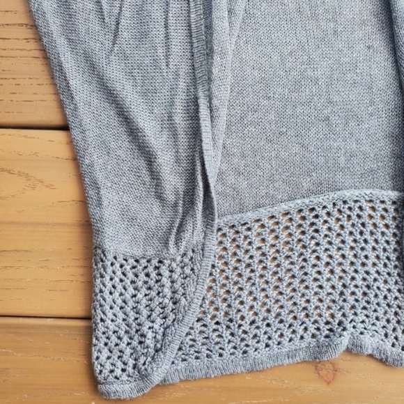 Express Gray Short Sleeve Sweater Open Front Cardigan Dolman Preppy Casual XS - Picture 5 of 6